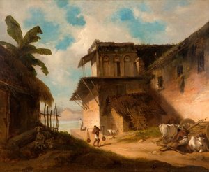 مشهد قرية البنغال ، 1821. بواسطة جورج شنري