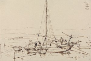 القوارب الصينية ، 1834 بواسطة جورج شنري