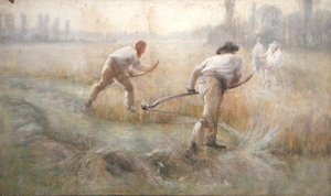 Scything (ألوان مائية على ورق) بواسطة جورج كلاوسن