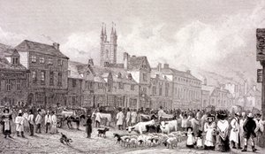 سوق سميثفيلد ، لندن ، c1830 بواسطة جورج كوك