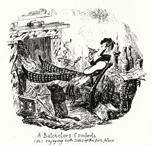 A Batchelor's Comforts (أي) تتمتع بجانبي الموقد (نقش) بواسطة جورج كروكشانك