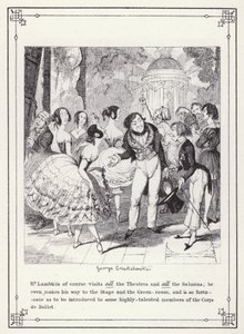 رسم توضيحي لكتاب البكالوريوس الخاص ، أو تقدم السيد لامبكين (جنت) (نقش) بواسطة جورج كروكشانك
