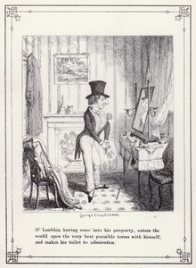 رسم توضيحي لكتاب البكالوريوس الخاص ، أو تقدم السيد لامبكين (جنت) (نقش) بواسطة جورج كروكشانك