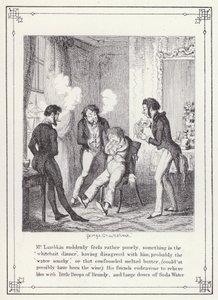 رسم توضيحي لكتاب البكالوريوس الخاص ، أو تقدم السيد لامبكين (جنت) (نقش) بواسطة جورج كروكشانك