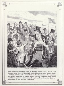 رسم توضيحي لكتاب البكالوريوس الخاص ، أو تقدم السيد لامبكين (جنت) (نقش) بواسطة جورج كروكشانك