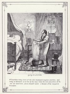 رسم توضيحي لكتاب البكالوريوس الخاص ، أو تقدم السيد لامبكين (جنت) (نقش) بواسطة جورج كروكشانك