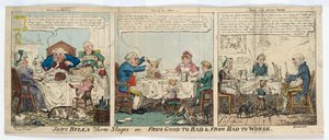 مراحل جون بول الثلاث ، أو ، من Good to Bad und From Bad to Worse ، 1815 (النقش اليدوي)