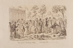 معرض Mayhews العظيم لعام 1851: يوم الشلن الأول - الخروج ، 1851 بواسطة جورج كروكشانك