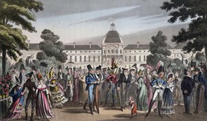 بروميناد au Jardin des Tuileries - في "الحياة في باريس" لديفيد كاري ، لندن بواسطة جورج كروكشانك