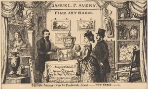 بطاقة تجارية لـ Samuel P. Avery - غرفة الفنون الجميلة ، 1873. ، 1873. بواسطة جورج كروكشانك