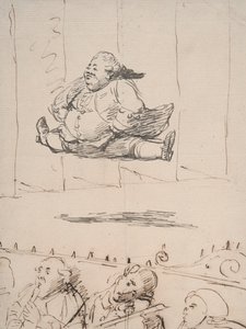 رجل يفعل الانشقاقات ، c.1760-90 (قلم وحبر بني ورمادي على ورق) بواسطة جورج دانس