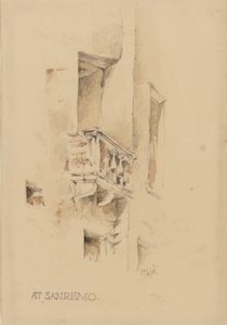 في سان ريمو ، 3 يناير 1878 (قلم رصاص ومرحاض على ورق) بواسطة جورج دوجلاس تينلينج