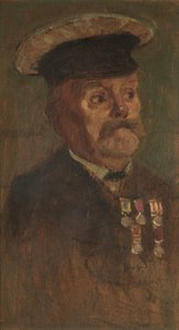 Portrait of J. Lennon, R.A., c. 1920 (oil on panel) بواسطة جورج إدموند بتلر