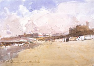 على رمال تاينماوث (فحم وقلم رصاص وألوان مائية على ورق)