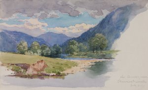 The Conway ، بالقرب من Llanrwst ، ويلز ، 1899. بواسطة جورج إلبرت بور