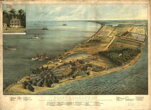 Point Lookout ، Md. View of Hammond Genl. مستشفى وجنرال الولايات المتحدة. مستودع لأسرى الحرب بواسطة جورج ايفرت