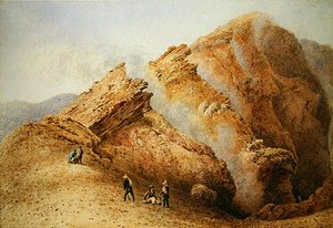 مشهد الجبل (ألوان مائية على ورق)