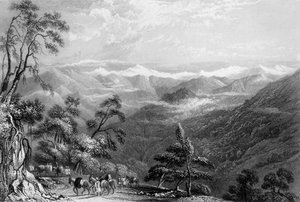 "Snowy Range ، من Landour" ، ١٨٣٨.