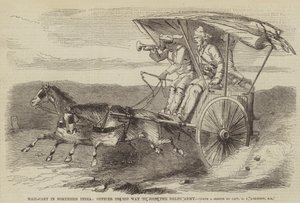 Mail-Cart في شمال الهند ، ضابط في طريقه للانضمام إلى جيش دلهي