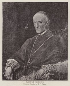 Henry Edward Manning, English Catholic cardinal and Archbishop of Westminster (litho) بواسطة جورج فريدريك (بعد) واتس