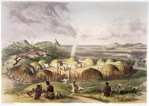 "Zulu Kraal قرب Umlazi ، ناتال" ، ١٨٤٩