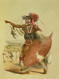 محارب الزولو ، أوتموني ، ابن أخ تشاكا الملك الراحل زولو ، اللوحة 13 من "الكافير المصور" ، 1849