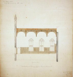 New College Oxford: تصميم لسقف القاعة الجديدة بواسطة جورج جيلبرت سكوت