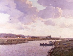 Rhyl Estuary ، شمال ويلز (زيت على قماش) بواسطة جورج جراهام