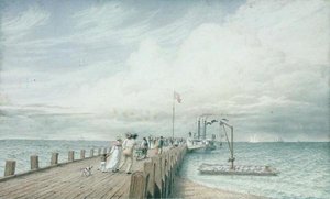 الركام أو سحابة الرعد ، رصيف بورتلاند ، بحيرة إيري ، حوالي 1830s-40s (ألوان مائية وقلم رصاص على ورق) بواسطة جورج هارفي