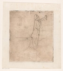 امرأة عارية واقفة