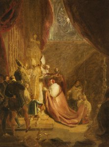 Wolsey تلقي قبعة الكرادلة في دير وستمنستر بواسطة جورج هنري هارلو