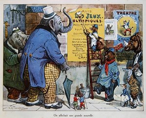 الألعاب الأولمبية للحيوانات ، حوالي عام 1910 (لون ليثو) بواسطة جورج هنري طومسون