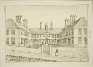 Colston's Almshouses ، St Michael's Hill (قلم رصاص وألوان مائية على ورق) بواسطة جورج هيل