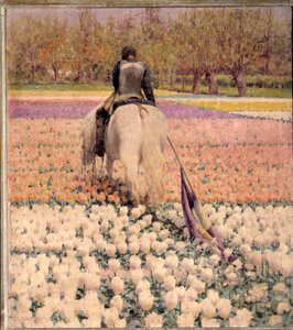 مهزوم متسابق طلقة يعبر حقل خزامى بعد الهزيمة. لوحة لجورج هيتشكوك (1850-1913) (ec. am.) 1898 صن. 1x0،9 م باريس ، متحف دورسيه - متسابق يائس يعبر حقل زهور التوليب بعد الهزيمة. لوحة جورج هيتشكوك (1850-1913) (أ