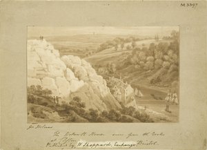 Hotwell House from Clifton Rocks, c.1815 (pencil & watercolor on paper) بواسطة جورج هولمز