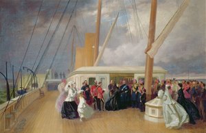 الملكة فيكتوريا تستثمر السلطان برتبة الرباط على متن اليخت الملكي ، 17 يوليو 1867 ، 1867