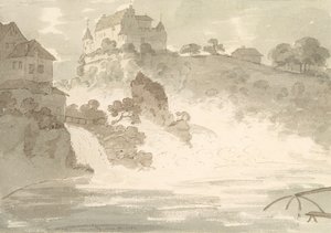 يقع في Schauffhausen ، 1782 (مرحاض فوق الجرافيت مع قلم وحبر على ورق)