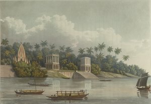 معبد هندو باغوداس أسفل باراكبور على نهر الغانج