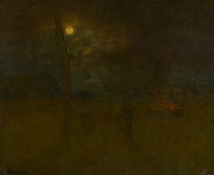 القمر في الليل بواسطة George Inness