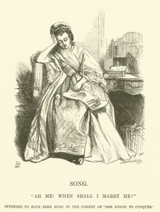 Illustration for Ah Me! When shall I marry me? (engraving) بواسطة جورج جون بينويل