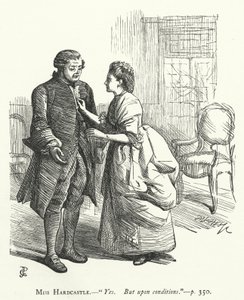 رسم توضيحي لـ She Stoops to Conquer (نقش) بواسطة جورج جون بينويل