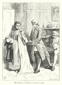 رسم توضيحي لـ She Stoops to Conquer (نقش) بواسطة جورج جون بينويل