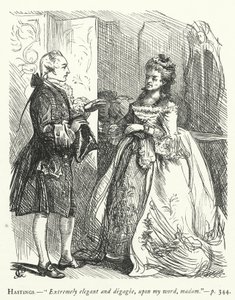 رسم توضيحي لـ She Stoops to Conquer (نقش) بواسطة جورج جون بينويل