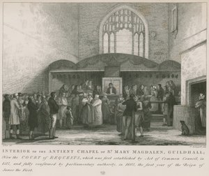 Interior of the ancient chapel of St Mary Magdelene, Guildhall (engraving) بواسطة جورج جونز