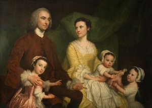 صموئيل واثن مع زوجته وأولاده 1755. بواسطة جورج نابتون
