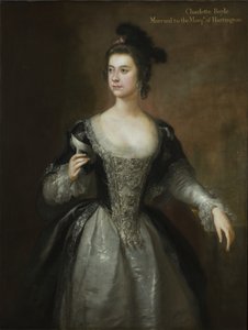 Portrait of Lady Charlotte Boyle, Baroness Clifford and Marchioness of Hartington, c.1748-56 (oil on canvas) بواسطة جورج نابتون