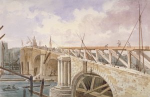 تم تنفيذ أعمال الهدم على جسر بلاكفريارز ، 1864 بواسطة جورج ماوند