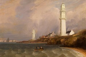 المنارات - ويست لايتس ، تايبورت ، حوالي 1840 (زيت على قماش) بواسطة جورج ماكجليفري