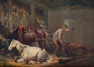 الخيول في اسطبل 1791 بواسطة جورج مورلاند