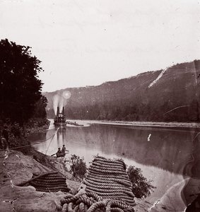 وسائل النقل الأمريكية في رابيدز ، نهر تينيسي The Suck - Tennessee River أسفل Chattanooga ... ، كاليفورنيا. 1864.